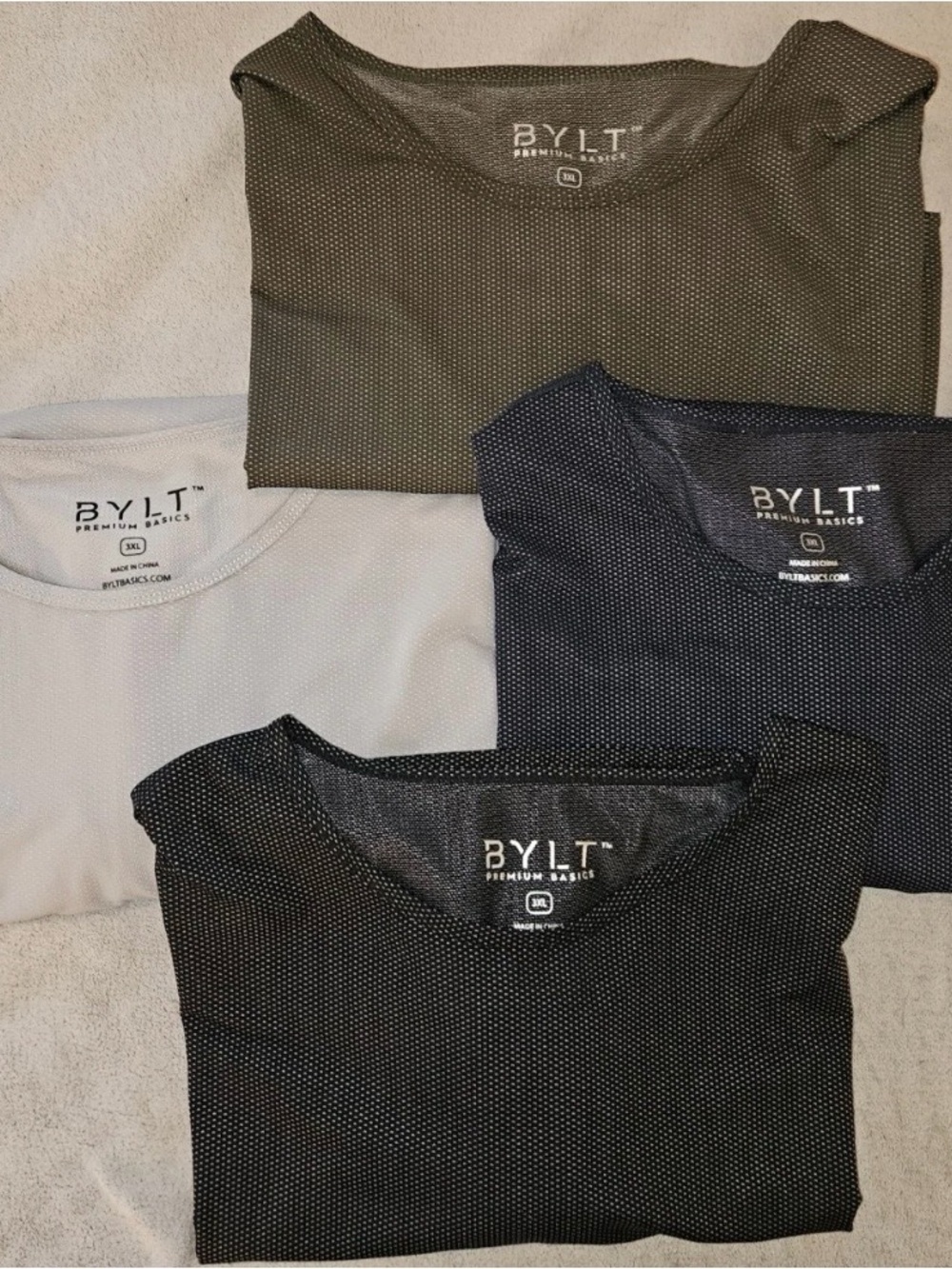 BYLT Pulse Drop Cut Short Sleeve Shirts - Black, Navy, Olive, Light Gray